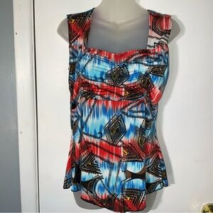 American City Wear Multicolor Geometric Blouse sz L